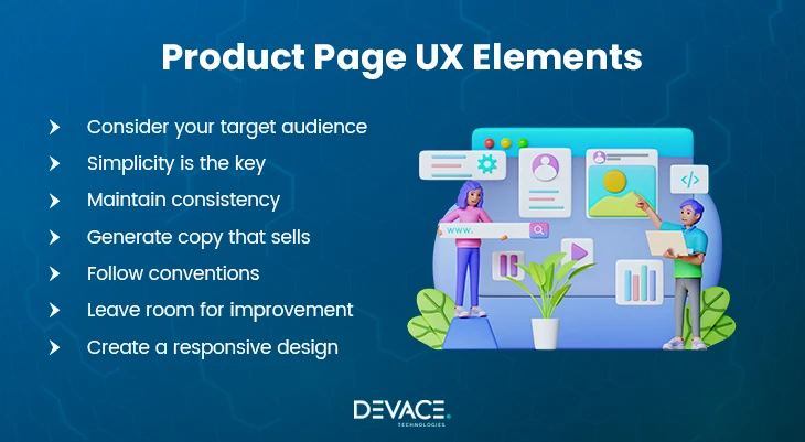 product page UX elements