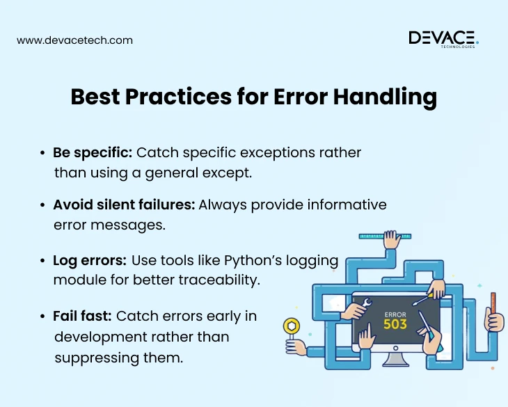 best practices for error handling in python