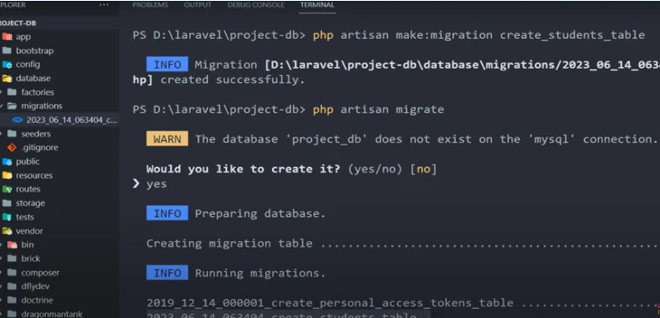 modify existing table laravel migration