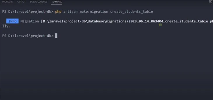 php artisan migrate